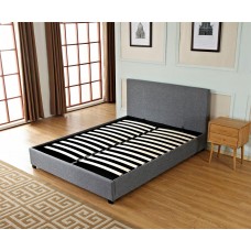 Ottoman Storage Grey Upholstered Bed with Gas lift Fabric Mechanism